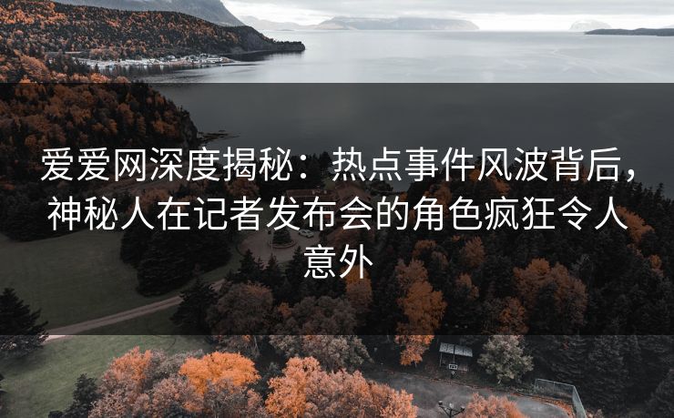 爱爱网深度揭秘：热点事件风波背后，神秘人在记者发布会的角色疯狂令人意外