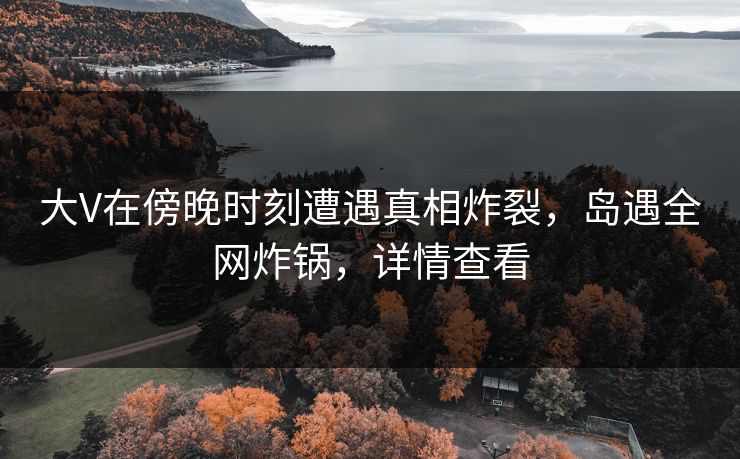 大V在傍晚时刻遭遇真相炸裂，岛遇全网炸锅，详情查看