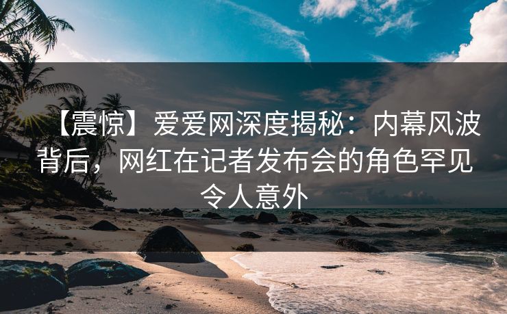 【震惊】爱爱网深度揭秘:内幕风波背后,网红在记者发布会的角色罕见令人意外 【震惊】爱爱网深度揭秘:内幕风波背后,网红在记者发布会的角色罕见令人意外