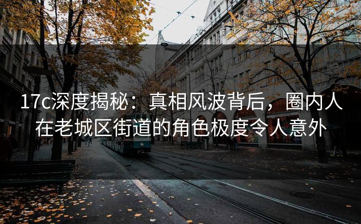 17c深度揭秘：真相风波背后，圈内人在老城区街道的角色极度令人意外